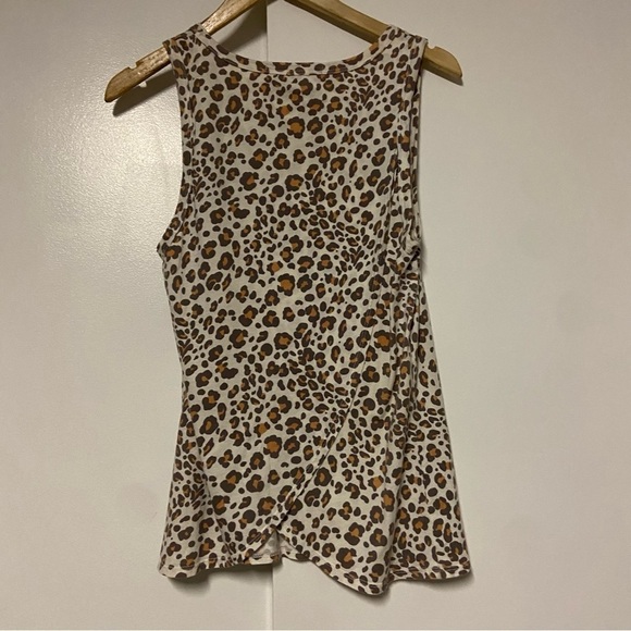 Anthropologie Dolan Left Coast Medium Leopard Print Crossover Back Tank Top - Picture 6 of 8